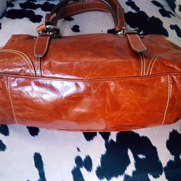 Francesco Biasia, Leather Satchel, Cognac - Picture 4 of 8